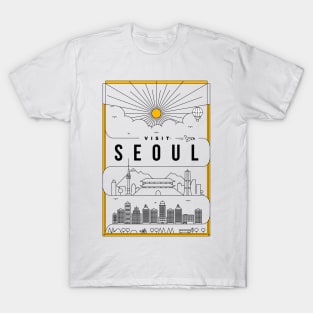 Seoul Minimal Lineal Poster T-Shirt